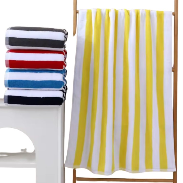 New Premium 100% Cotton Towel Custom Solid Color and Size Free Luxury Custom Stripe Cotton Towel for Hotel and Beach